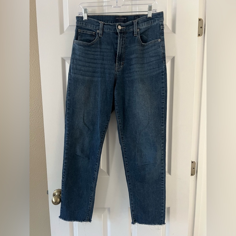 Lucky Brand Womens Blue Denim High Rise Drew Mom Jeans - Size 8 / 29